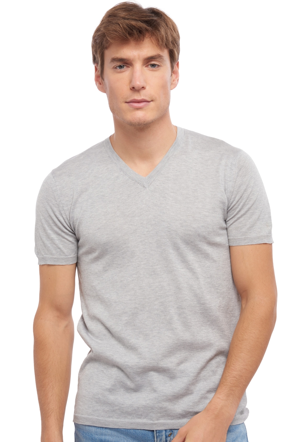 Coton Giza 45 pull homme col v michael flanelle xl